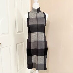 Le Chateau Plaid Mock Neck Tunic Dress – XS